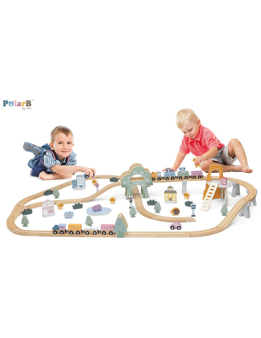 VIGA PolarB – Houten Treinbaan XXL 90-delig