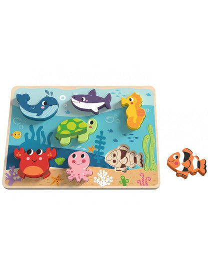 TOOKY TOY – Montessori Houten Puzzel Zee Wereld